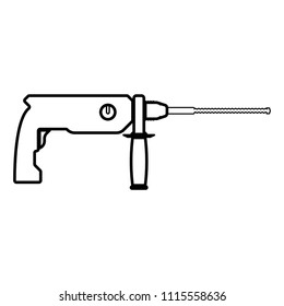 Rotary hammer demolition icon black color