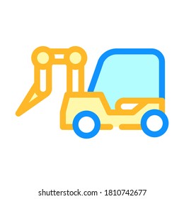 rotary hammer on wheels color icon vector. rotary hammer on wheels sign. isolated symbol illustration