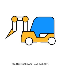 rotary hammer on wheels line icon vector. rotary hammer on wheels sign. isolated symbol illustration