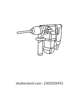 Logotipo sencillo de la línea de herramientas de martillo rotativo