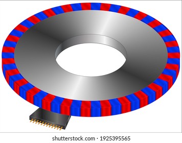 Rotary Magnetic Encoders - Multipole Ring Ferrite Magnet 