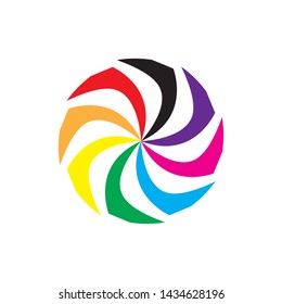 Rotary multicolor Blade logo design vector