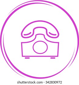 rotary phone. Internet button. Vector icon.