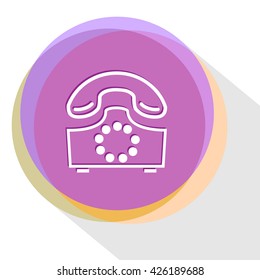teléfono rotatorio. Plantilla de Internet. Icono del vector.