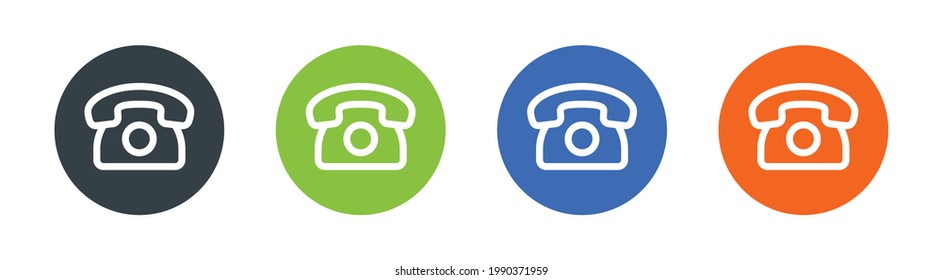 Rotary Phone For Landline Home Icon Vector Illustration.