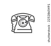 Rotary phone line icon. linear style sign for mobile concept and web design. Retro telephone outline vector icon. Symbol, logo illustration. Vector graphics