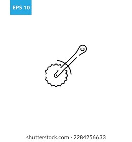 Rotary pizza cutter outline icon Vector