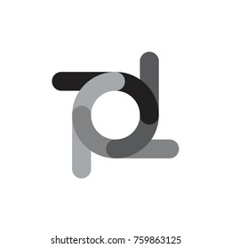 Rotary rj letter logo design vector