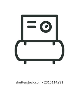 Rotary screw air compressor isolated icon, spiral air compressor vector icon with editable stroke