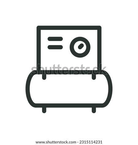 Rotary screw air compressor isolated icon, spiral air compressor vector icon with editable stroke