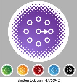 Icono del interruptor rotario aislado en un fondo blanco.