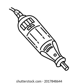 Rotary Tool Kit is Part of Mechanical Equipment Device Hand Drawn Vector Icon Set.