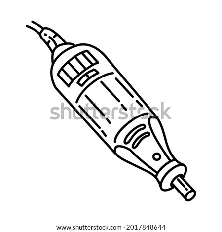 Rotary Tool Kit is Part of Mechanical Equipment Device Hand Drawn Vector Icon Set.