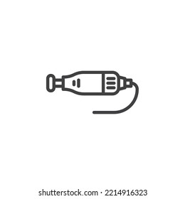 Rotary tool line icon. linear style sign for mobile concept and web design. Electrical multi tool outline vector icon. Symbol, logo illustration. Vector graphics