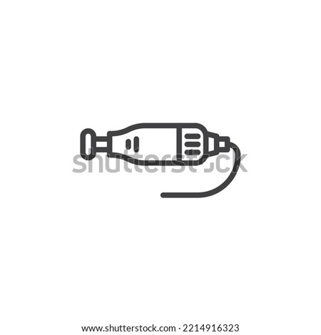 Rotary tool line icon. linear style sign for mobile concept and web design. Electrical multi tool outline vector icon. Symbol, logo illustration. Vector graphics