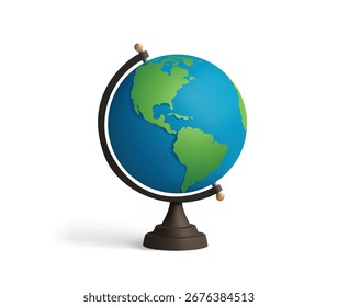 Drehbare Erde Tisch Tisch Globe isoliert Vektor 3d Symbol