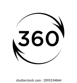 Rotate 360 degree icon vector template