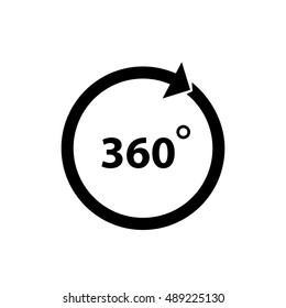 Rotate 360 degrees icon  - vector illustration.