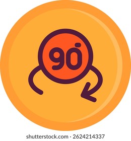 Girar o ângulo 90 Linha vetor Ícone Design