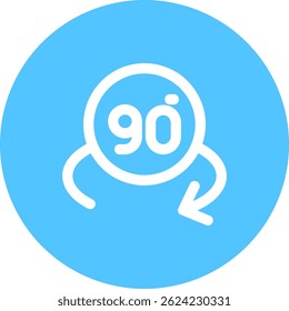 Girar o ângulo 90 Linha vetor Ícone Design