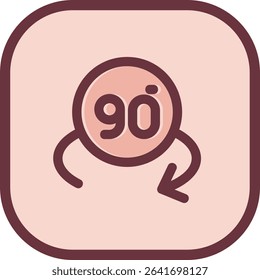 Rotate angle 90 Line vector Icon Design