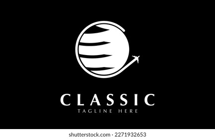 Rotate around the sun shape galaxy or solar system concept earth rotation abstract monogram vector logo template