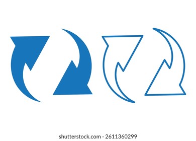 rotate arrow icon, refresh and reload icon vector illustration