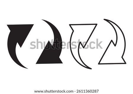 rotate arrow icon, refresh and reload icon vector illustration