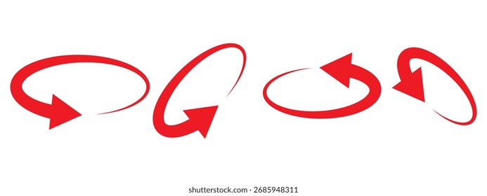 Gire o conjunto de setas. Setas circulares. Arredondar recarregar ou repetir ícone em fundo branco.