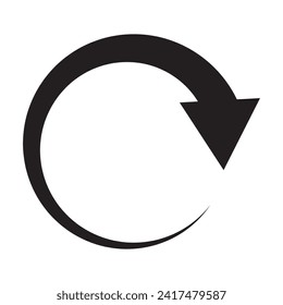 rotate arrow sign icon. vector Circle arrow. Round arrow icon set. Reset vector arrows. Repeat sign isolated on white background