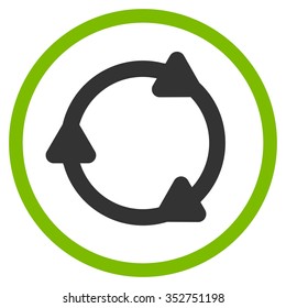 Rotate Back vector icon. Style is bicolor flat circled symbol, eco green and gray colors, rounded angles, white background.