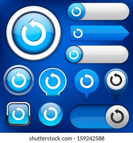 Rotate blue design elements for website or app. Vector eps10. 