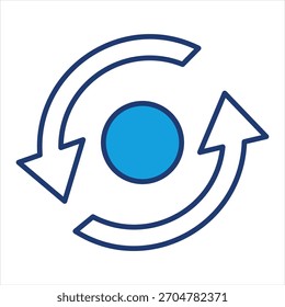 Rotar la Ilustración vectorial Icon azul