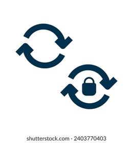 rotate button with lock concept illustration line icon design vector