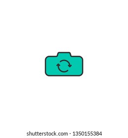 Rotate camera icon design. Photography and video icon vector illustration