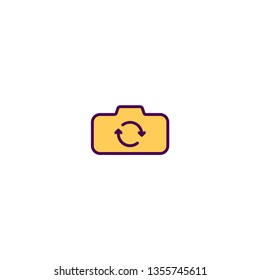 Rotate camera icon design. Photography and video icon vector illustration