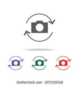 rotate camera icon. Elements of photo camera in multi colored icons. Premium quality graphic design icon. Simple icon for websites, web design, mobile app, info graphics on white background
