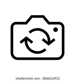 rotate camera icon or logo isolated sign symbol vector illustration - high quality black style vector icons