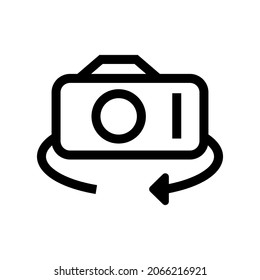 rotate camera icon or logo isolated sign symbol vector illustration - high quality black style vector icons