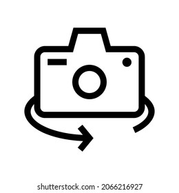 rotate camera icon or logo isolated sign symbol vector illustration - high quality black style vector icons