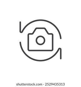 Rotate camera icon Thin outline art symbol