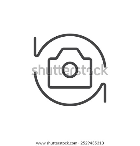 Rotate camera icon Thin outline art symbol