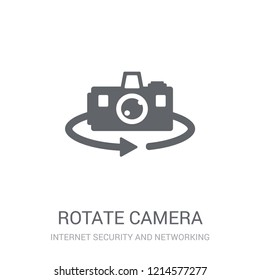 Rotate camera icon. Trendy Rotate camera logo concept on white background from Internet Security and Networking collection. Suitable for use on web apps, mobile apps and print media.
