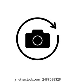 Rotate camera mode icon isolated on white background.