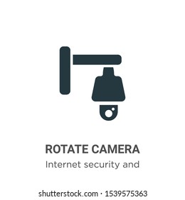 Rotate camera vector icon on white background. Flat vector rotate camera icon symbol sign from modern internet security and networking collection for mobile concept and web apps design.