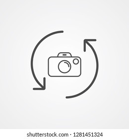 Rotate camera vector icon sign symbol