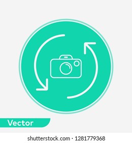 Rotate camera vector icon sign symbol