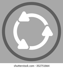 Rotate Ccw vector icon. Style is bicolor flat circled symbol, dark gray and white colors, rounded angles, silver background.