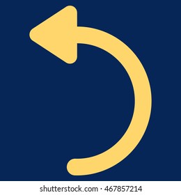 Rotate Ccw vector icon. Style is stroke flat icon symbol, yellow color, blue background.