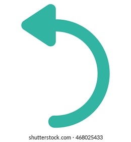 Rotate Ccw vector icon. Style is outline flat icon symbol, cyan color, white background.